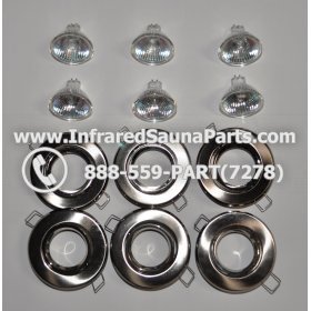 COMPLETE LIGHT ASSEMBLY 110V / 120V - COMPLETE LIGHT ASSEMBLY 6 HOUSING IN SILVER FINISH WITH 6 BULBS 110V / 120V 1